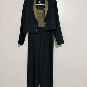 Elegant Black and Gold Jumpsuit